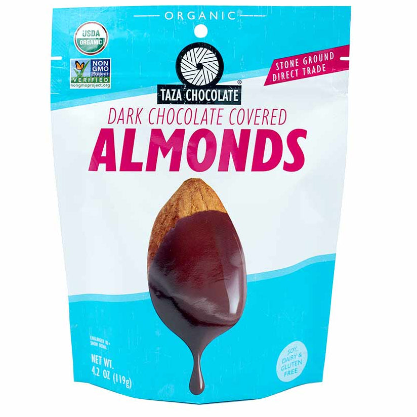 Taza Dark Chocolate Covered Almonds in a Bag