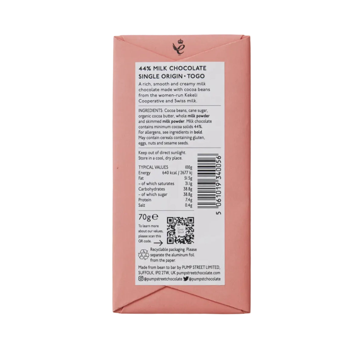 Pump Street Togo Swiss Milk 44%