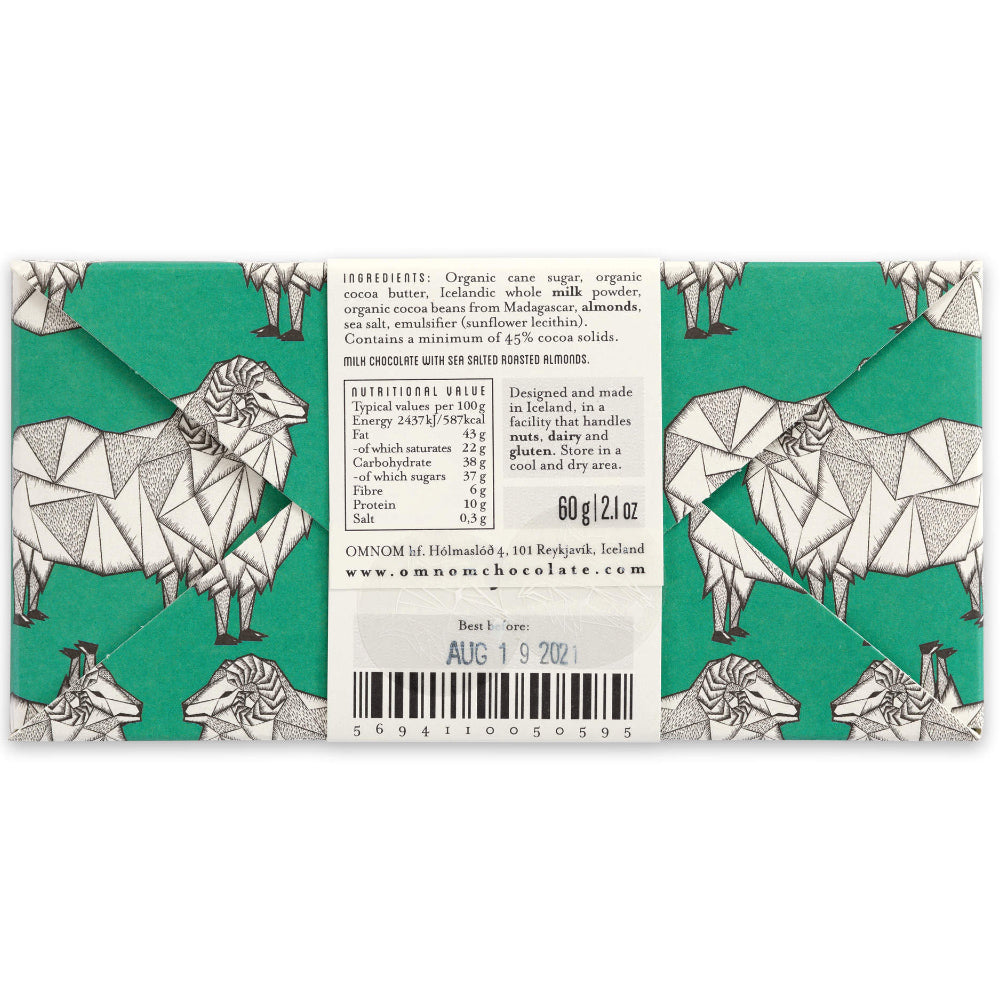 Omnom Sea Salted Almonds + Milk 45%