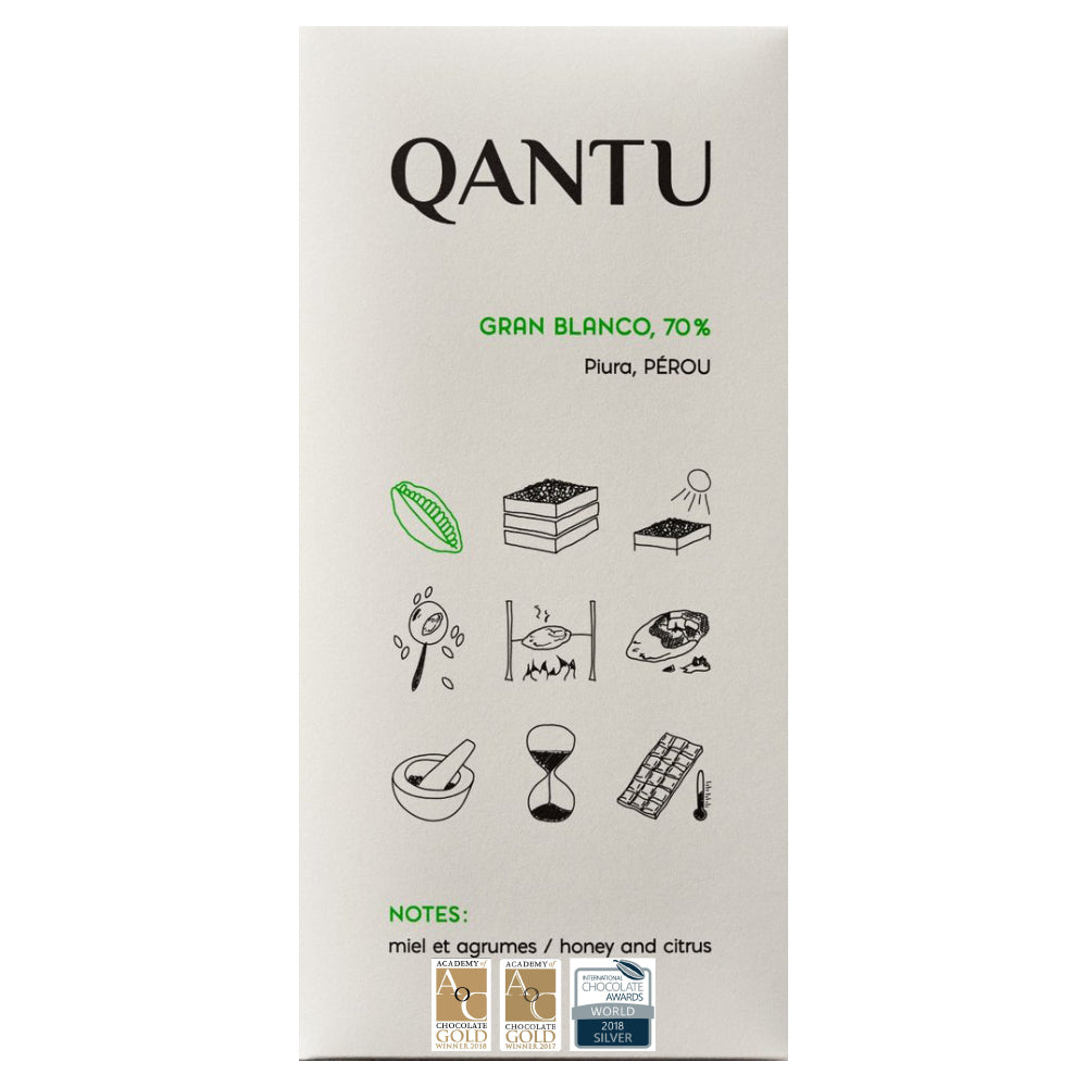 Qantu Dark Chocolate 70%, &quot;Gran blanco&quot;